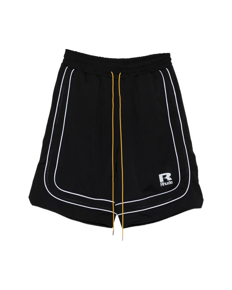 RHUDE Drawstring Striped Shorts Black