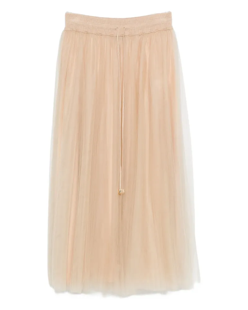 Fabiana Filippi Pleated Drawstring Skirt Neutrals