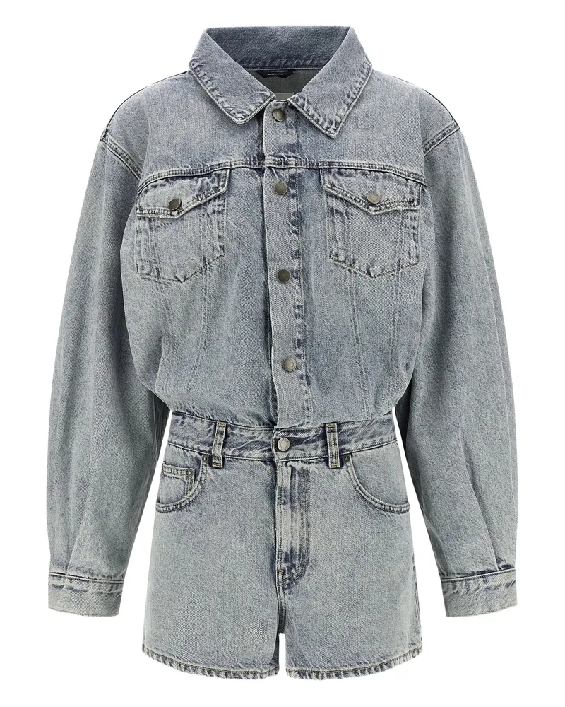 Haikure Long-sleeve Playsuit Blue