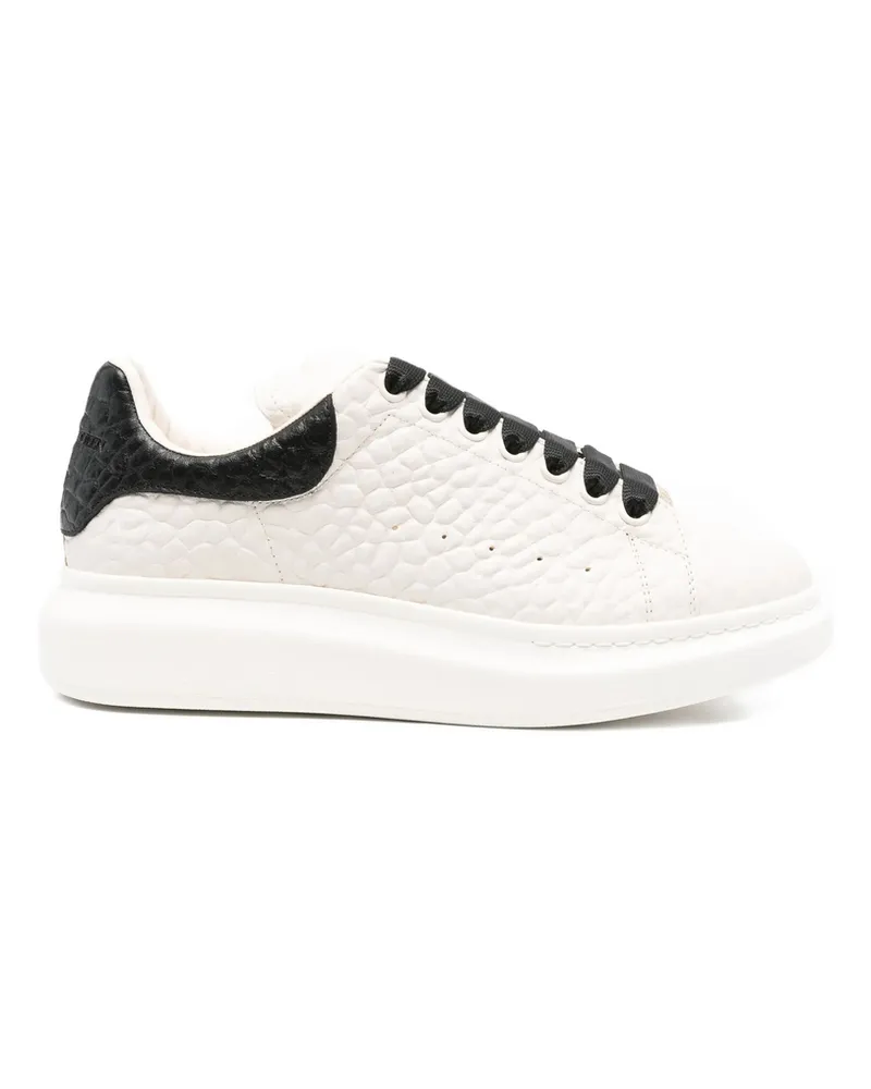 Alexander McQueen Oversized Textured Leather Sneakers White