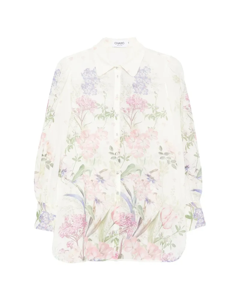 Charo Ruiz Aster Botanical Floral Shirt White