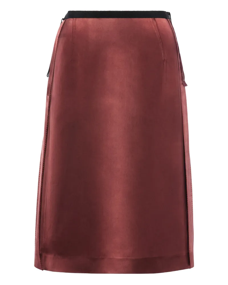 Maison Margiela Satin Midi Skirt Red