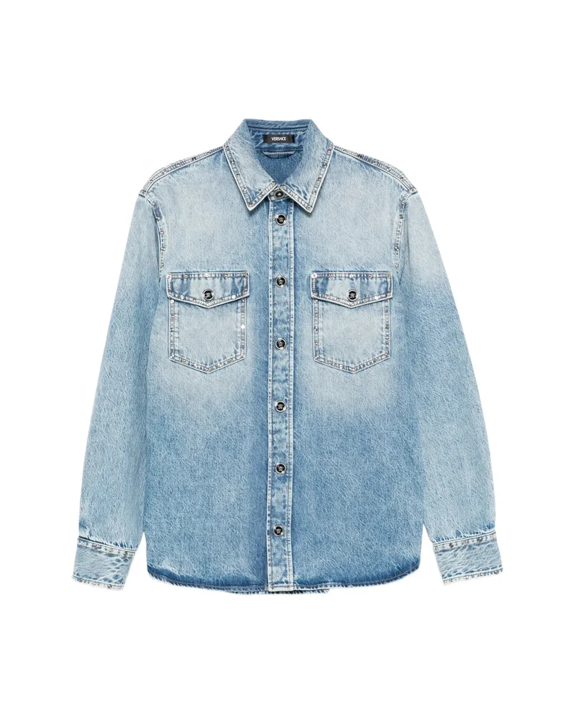 Versace Studded-pocket Shirt Blue