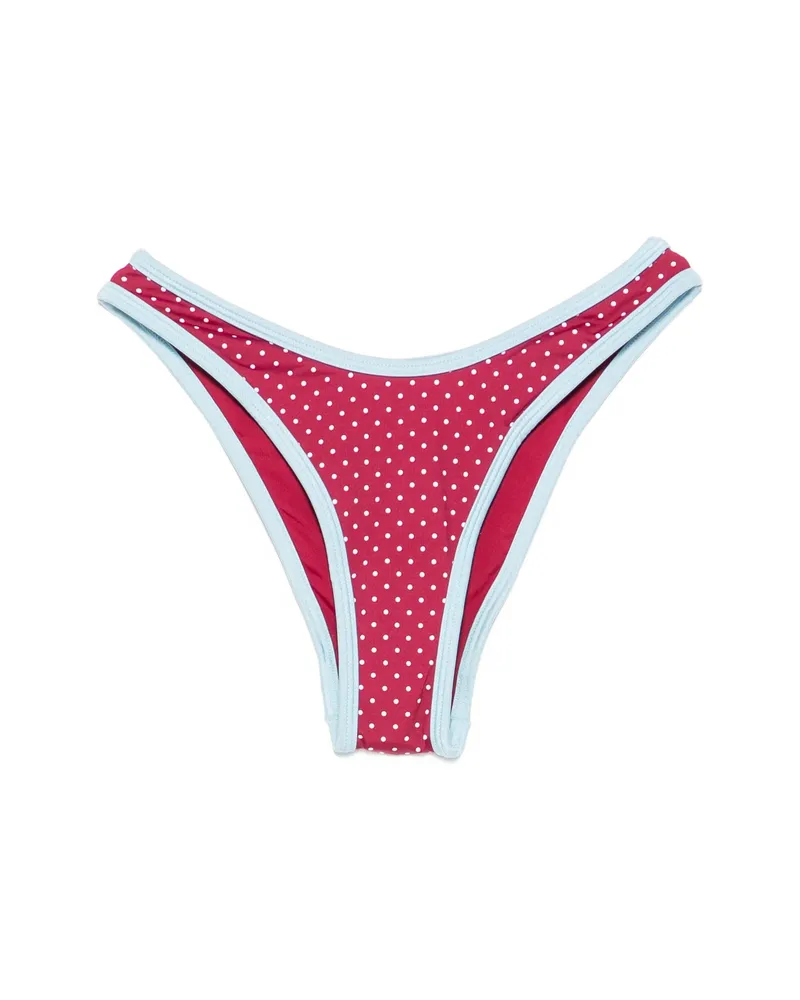 Frankies Bikinis Polka-dot Pattern Bikini Bottoms Red