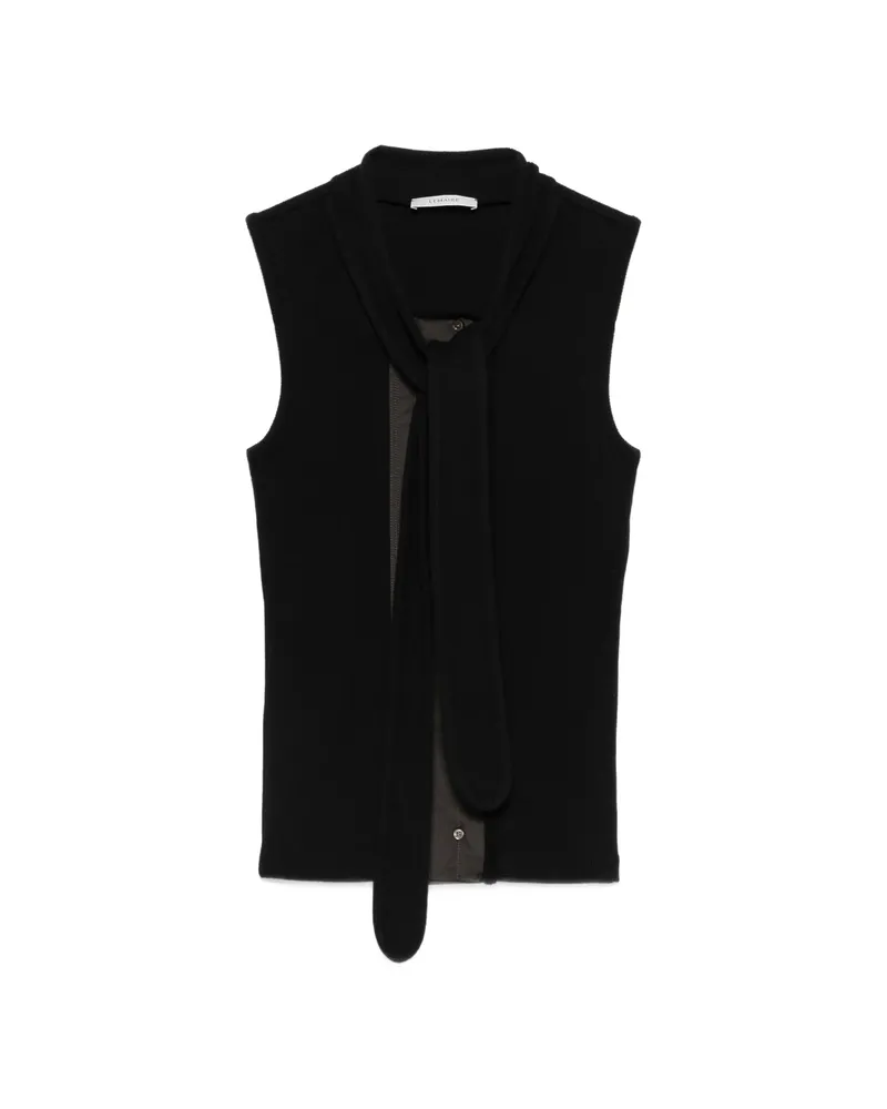 Christophe Lemaire Asymmetrical Fitted Top Black