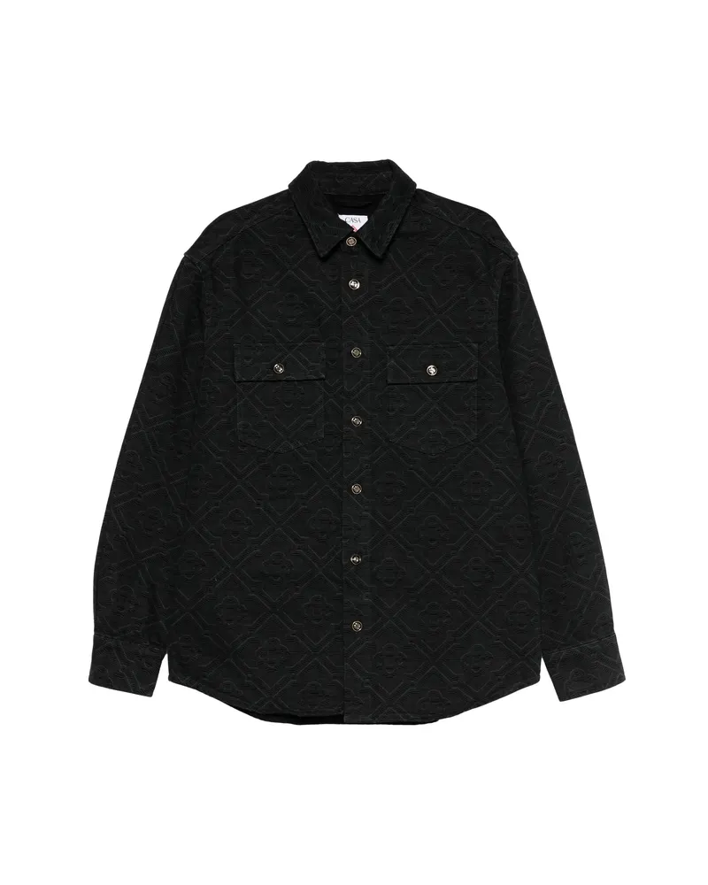 Casablanca Paris Monogram Denim Shirt Black