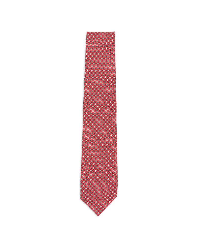 BARBA Floral-pattern Tie Red