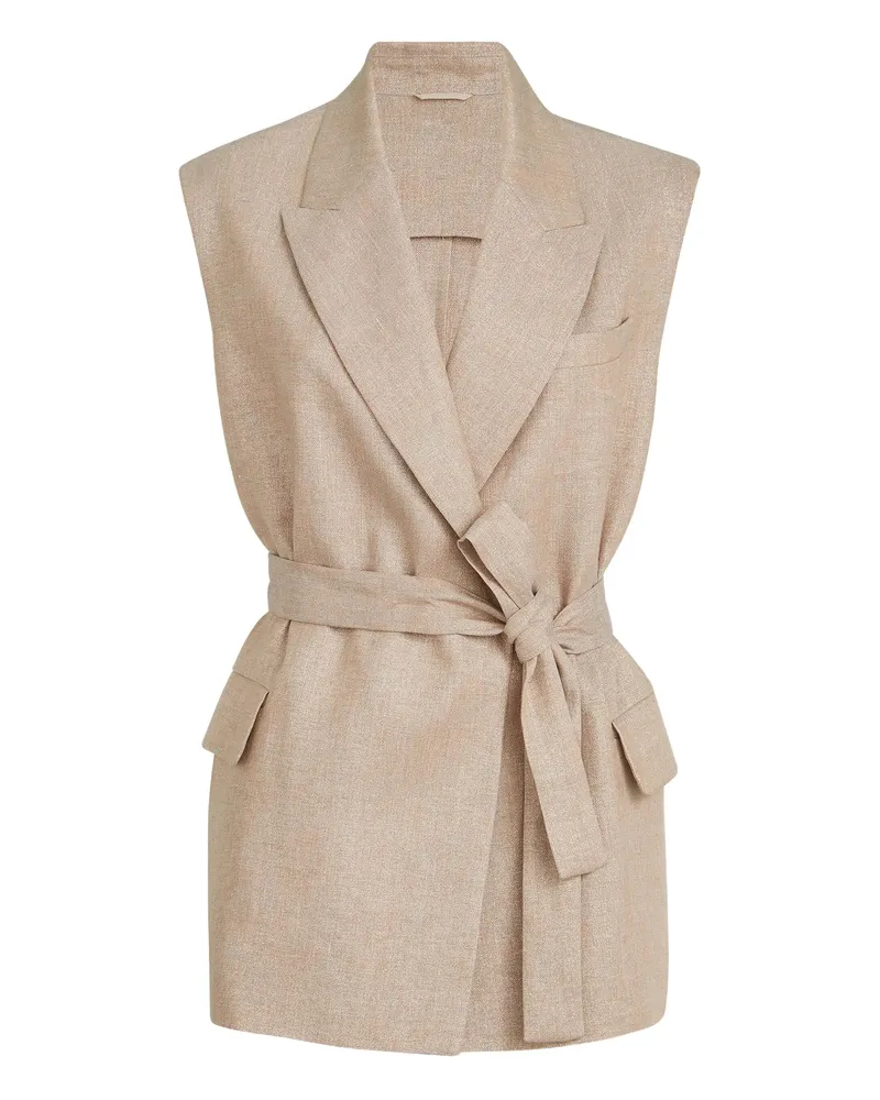 Brunello Cucinelli Belted Jacket Neutrals