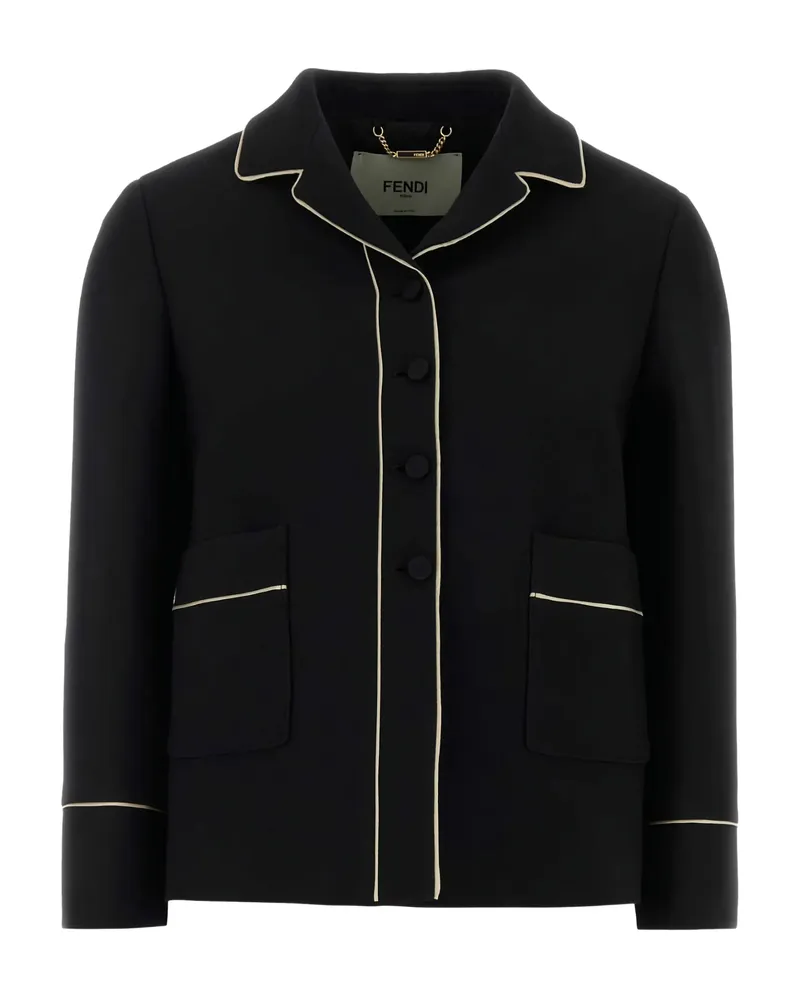 Fendi Piping-detail Front-pockets Blazer Black