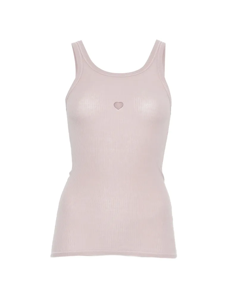 Baserange Heart Ribbed Tank Top Purple