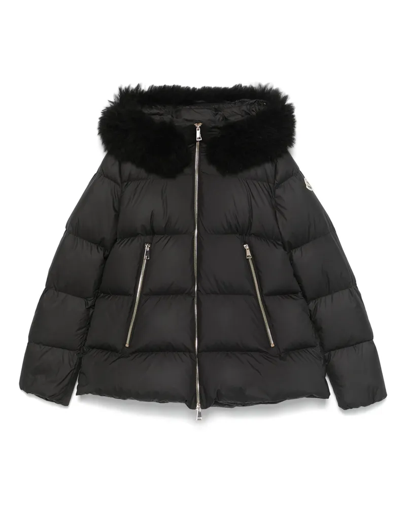 Moncler Laichefur Hooded Parka Coat Black