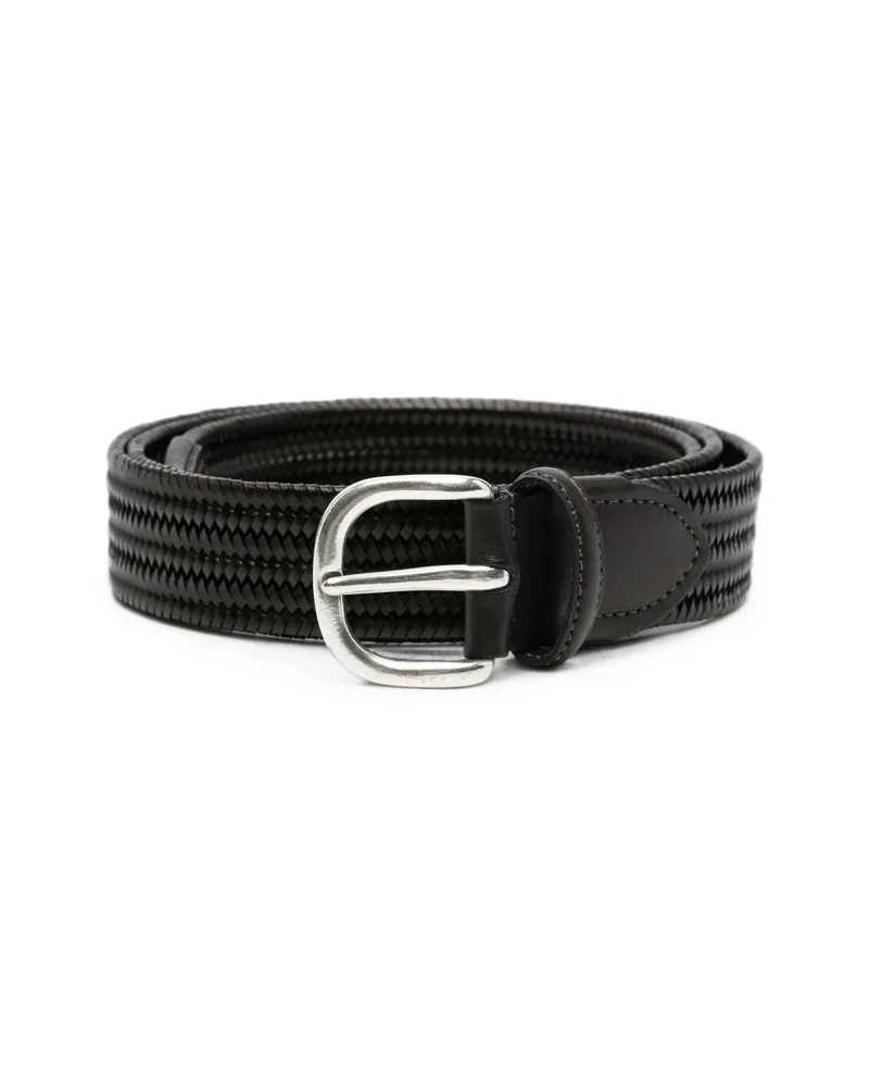 ERALDO Woven Leather Belt Brown