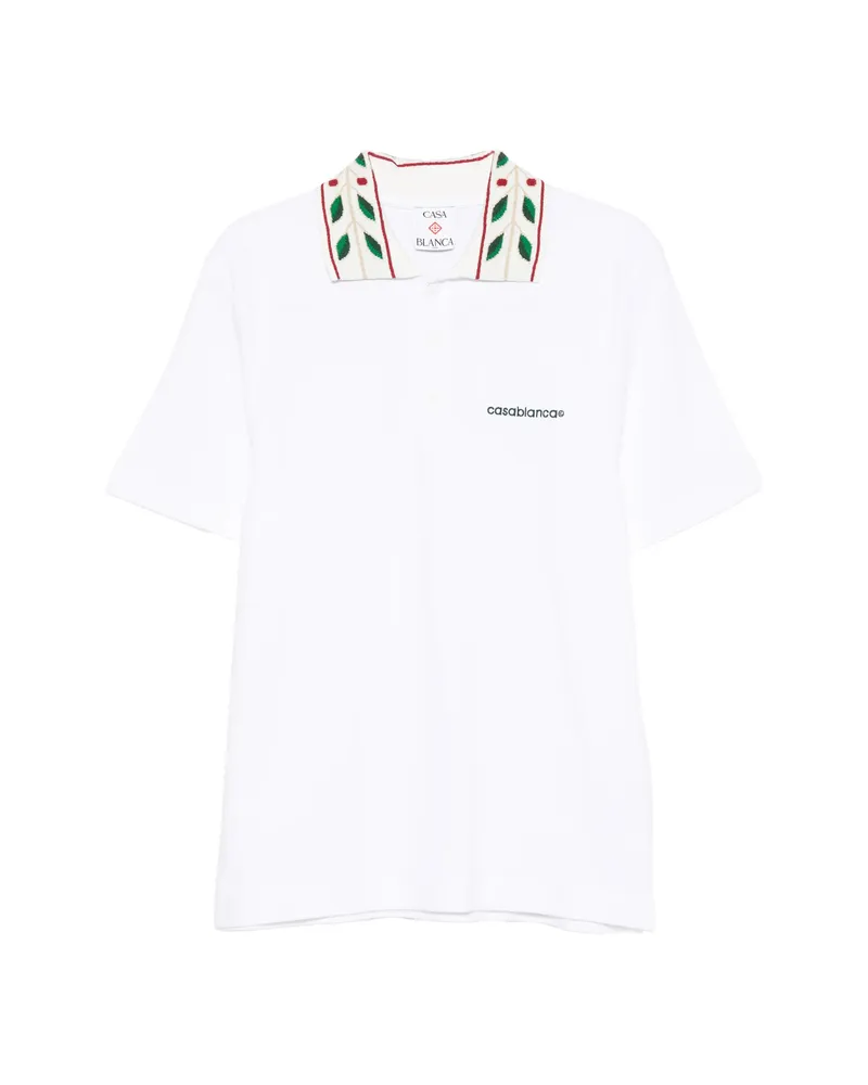 Casablanca Paris Logo-embroidered Polo Shirt White
