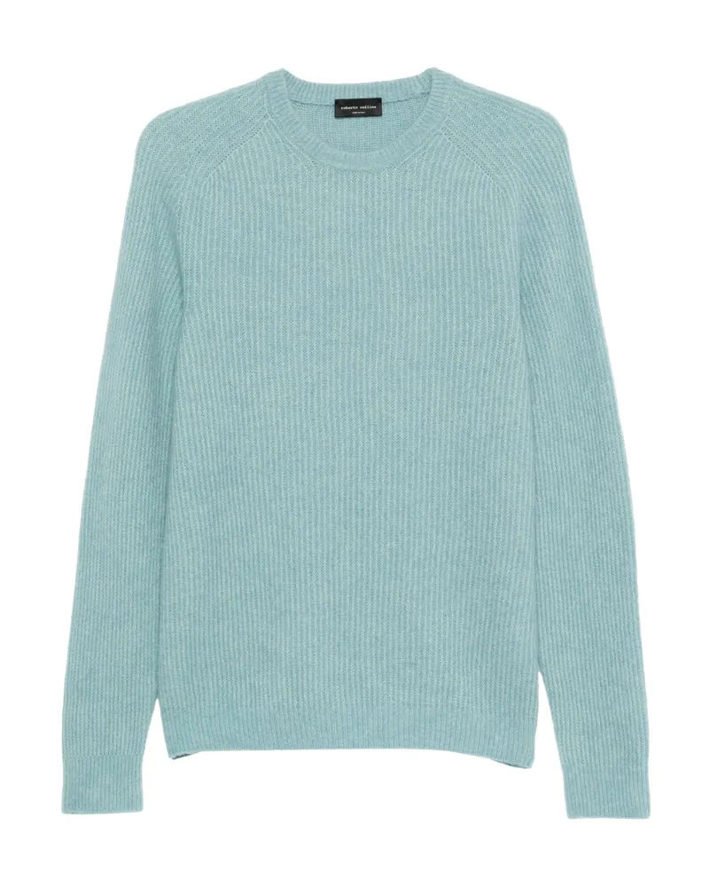 Roberto Collina Ribbed Crew-neck Sweater Blue
