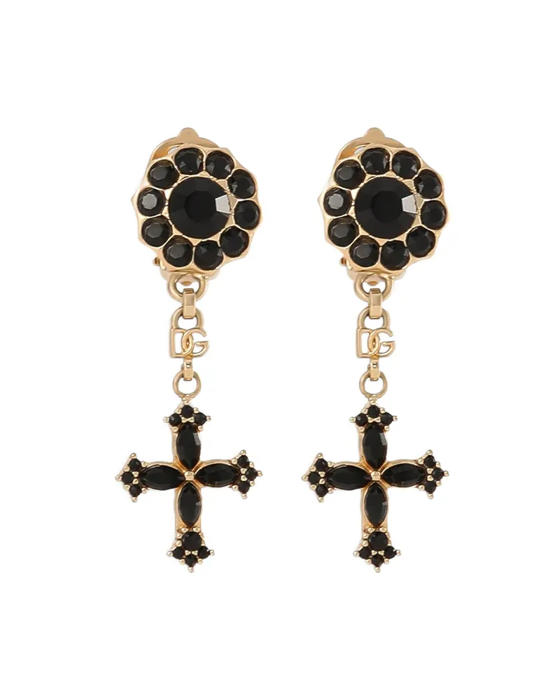 Dolce & Gabbana Rhinestone Clip Earrings Gold