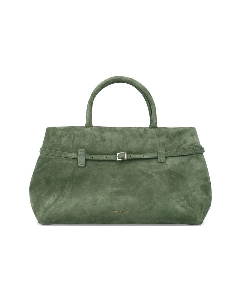Manu Atelier 35 Le Cambon Suede Tote Bag Green