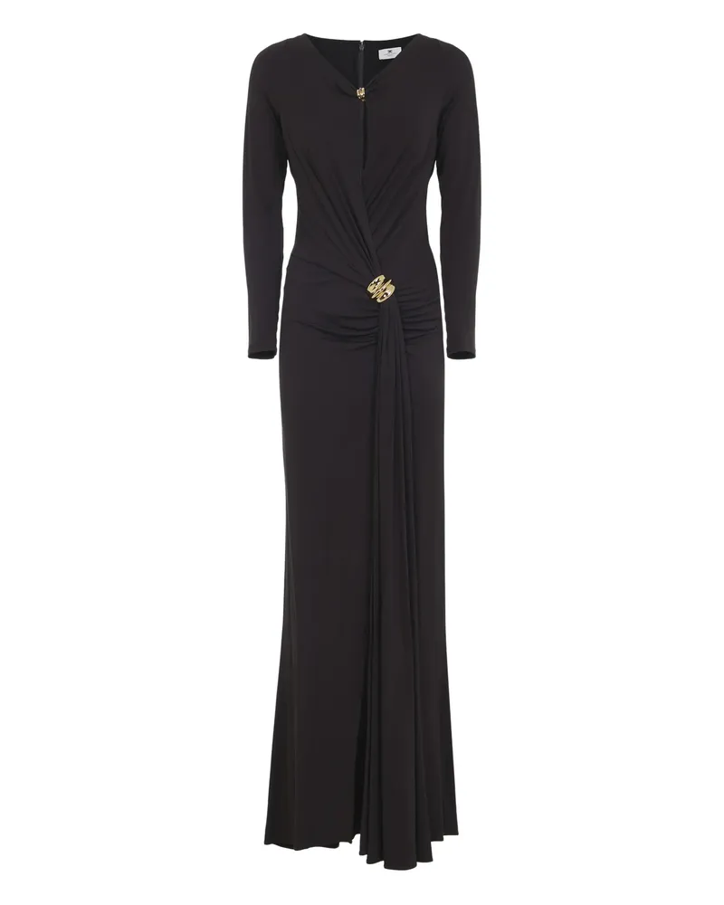 Elisabetta Franchi V-neck Maxi Dress Brown