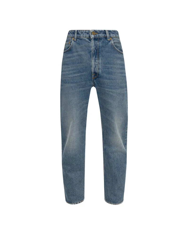 Golden Goose Logo-patch Straight-leg Jeans Blue
