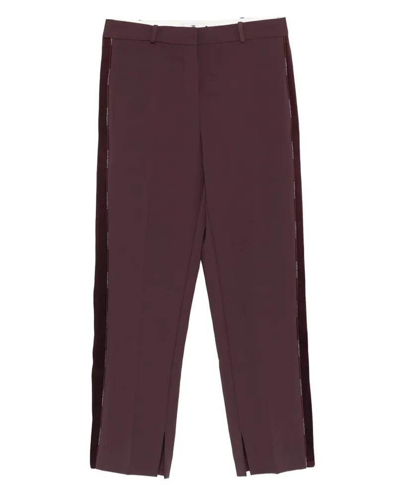 Elisabetta Franchi Side-stripe Split-hem Trousers Brown