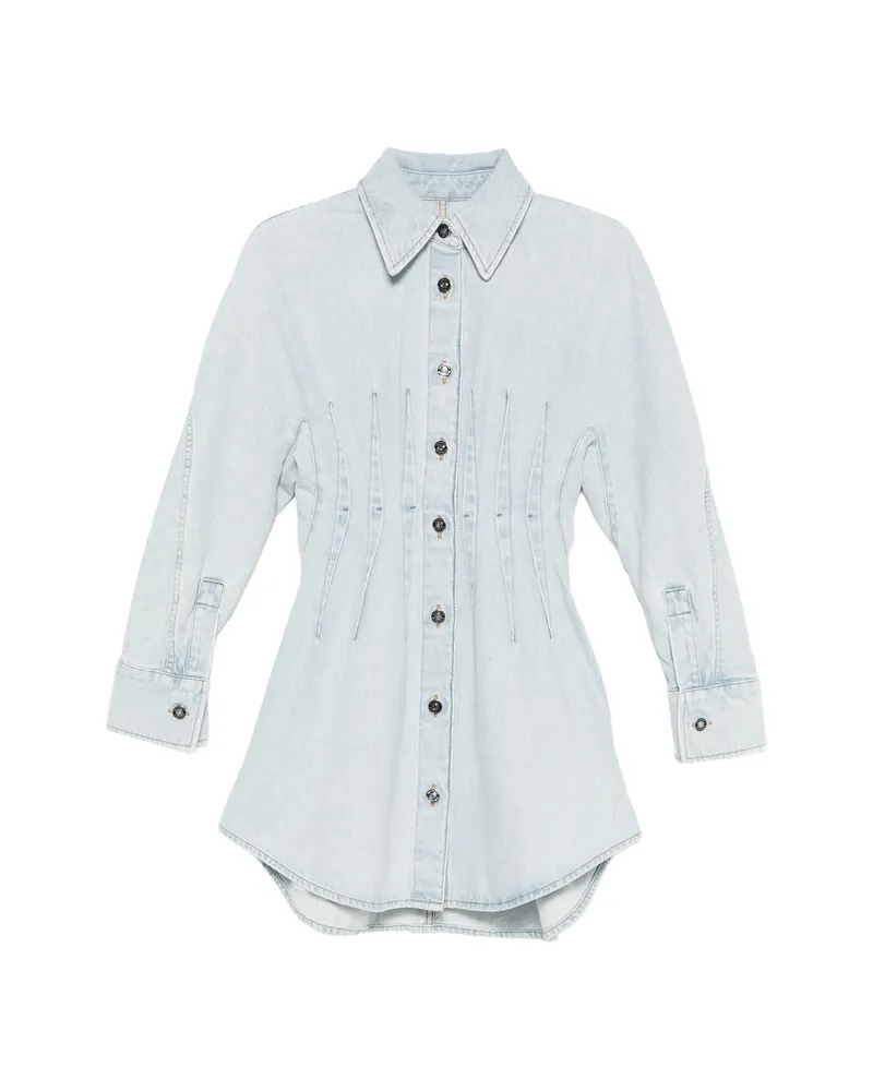 Givenchy Buttoned Midi Denim Dress Blue