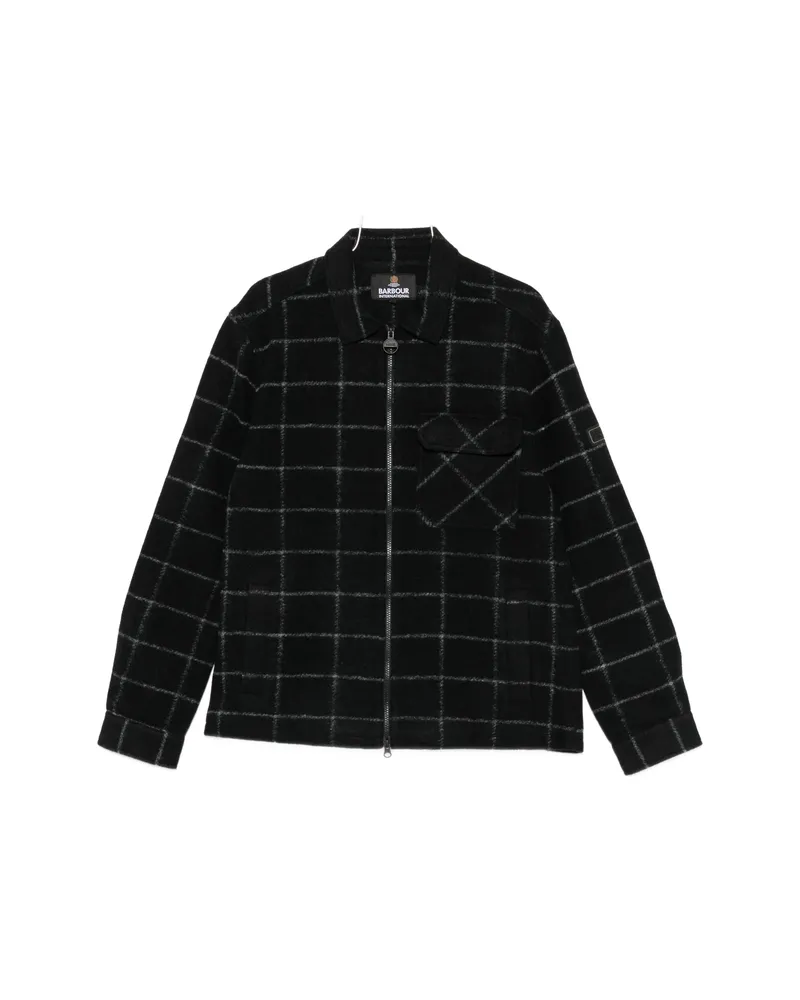 Barbour Check-pattern Zip-up Jacket Black