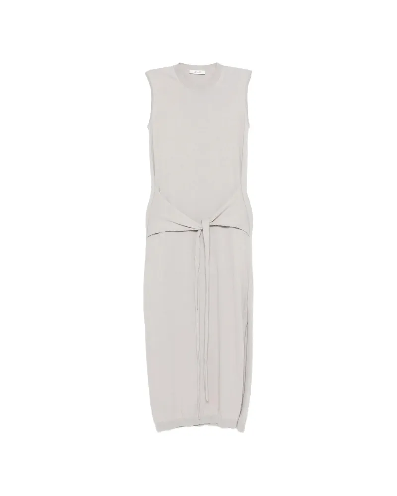 Christophe Lemaire Sleeveless Knotted Midi Dress Grey
