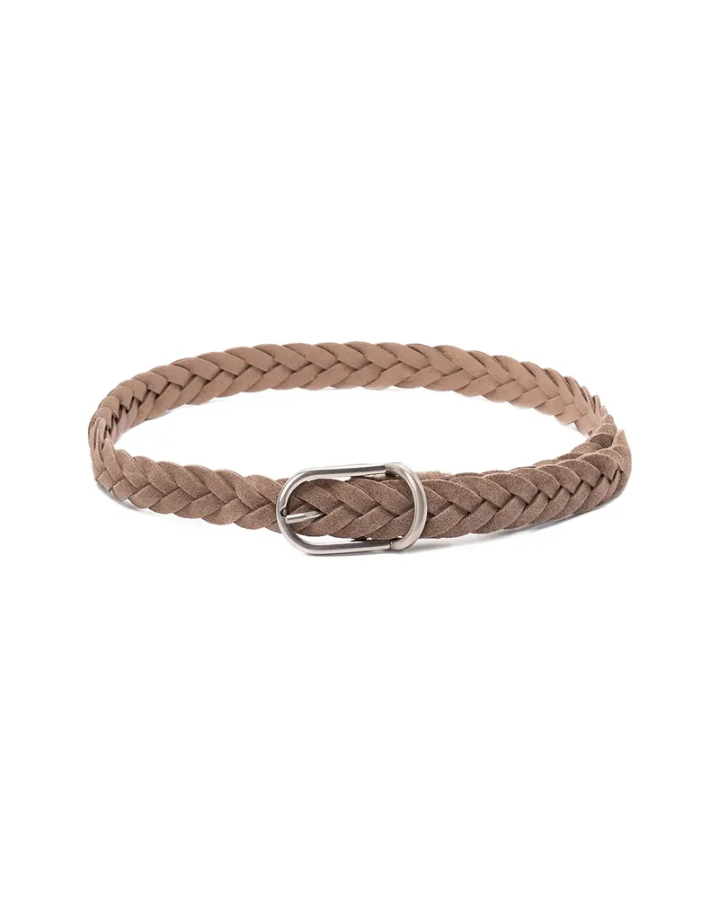 Brunello Cucinelli Braided Belt Brown