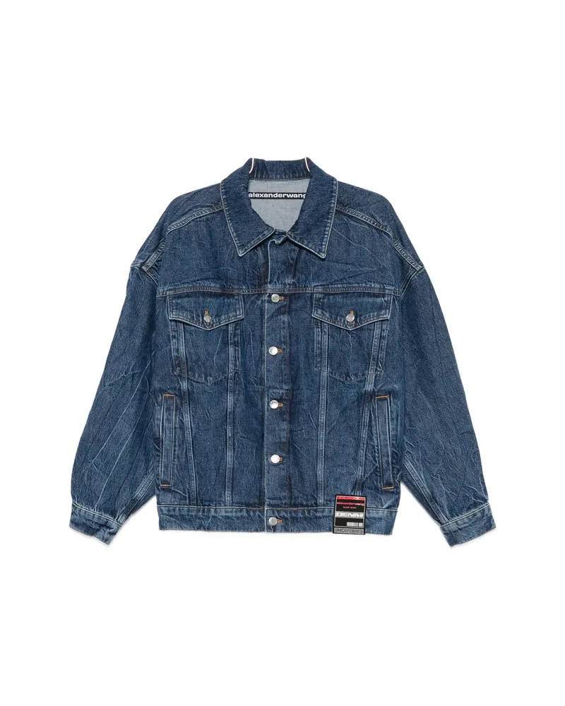 Alexander Wang Hotfix-logo Denim Jacket Blue