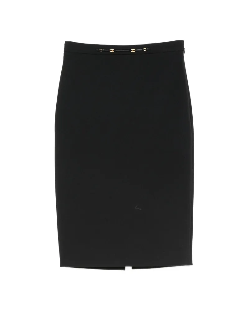 Elisabetta Franchi Logo-plaque Pencil Midi Skirt Black