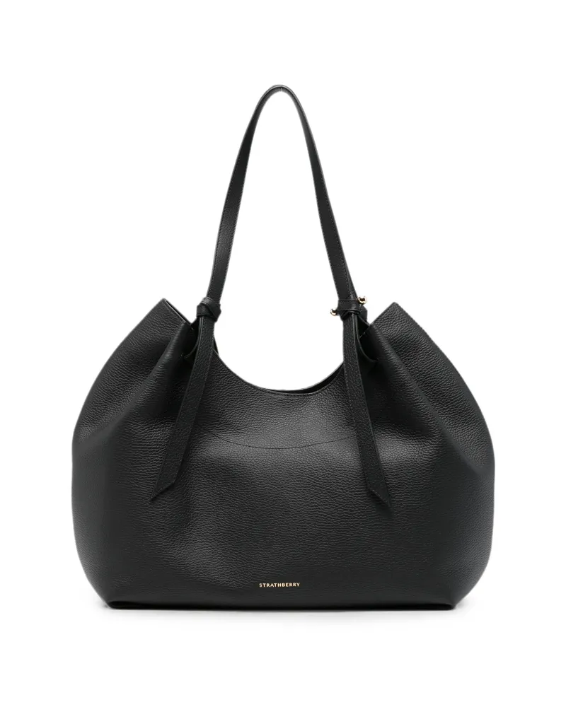Strathberry Barra Leather Tote Bag Black