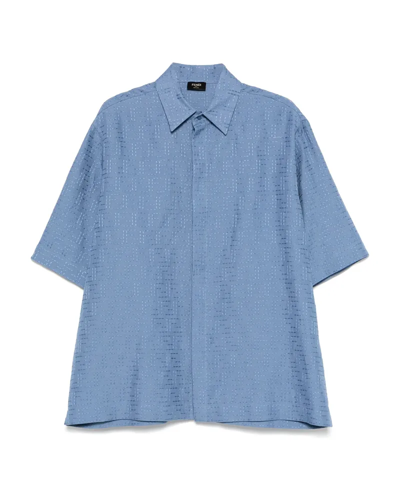 Fendi Linen Blend Shirt Blue