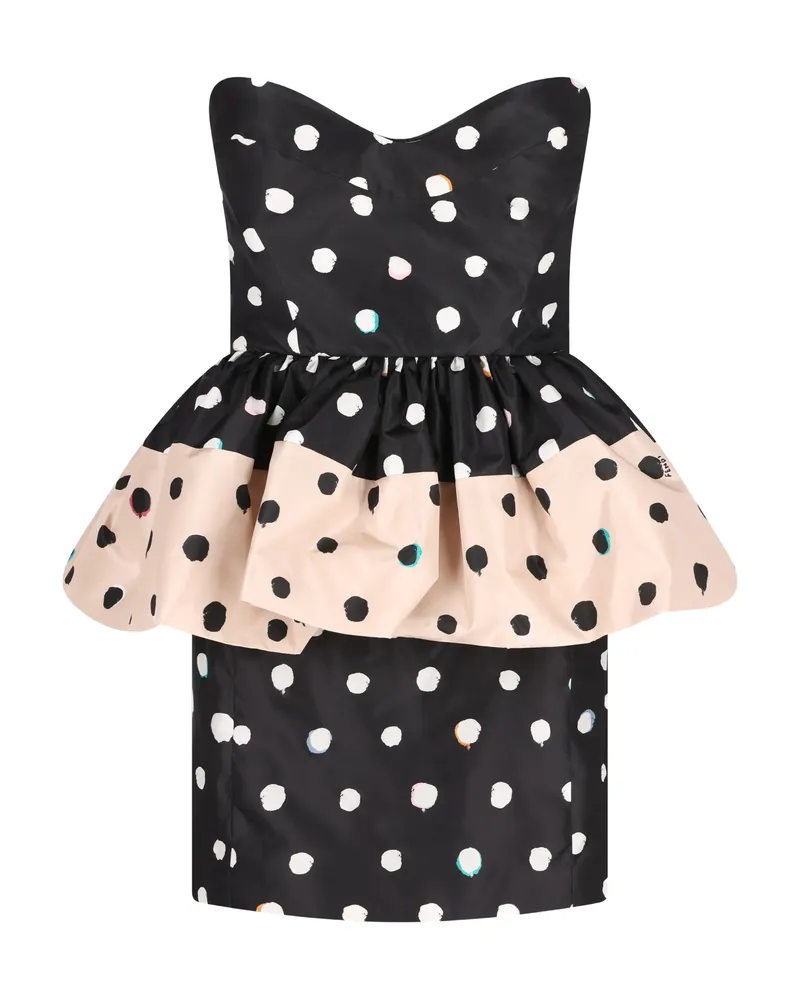 Fendi Polka-dot Mini Dress Black