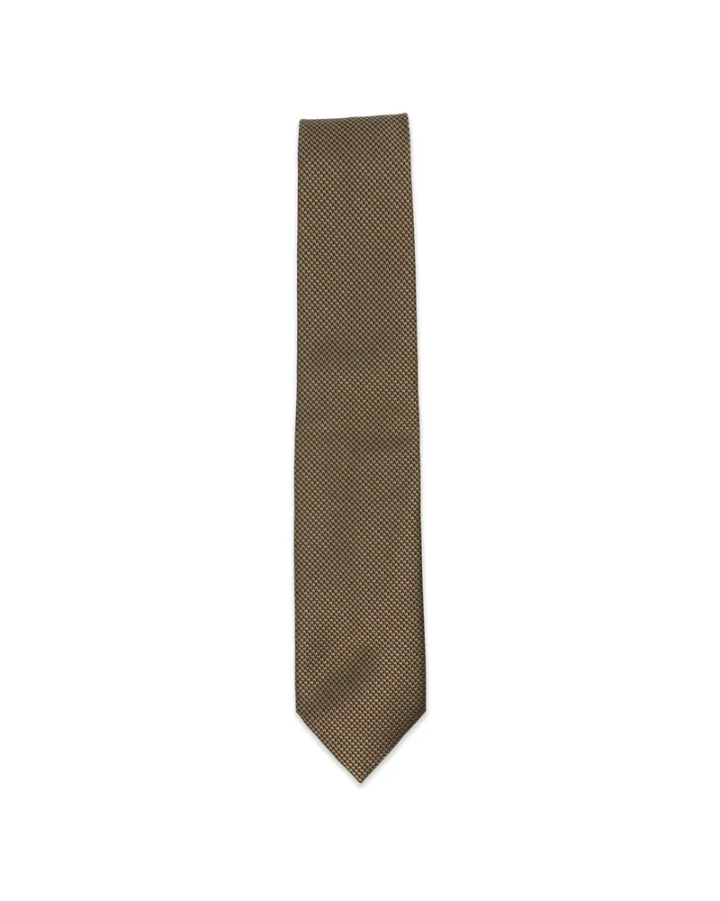 Tom Ford Houndstooth-pattern Tie Brown