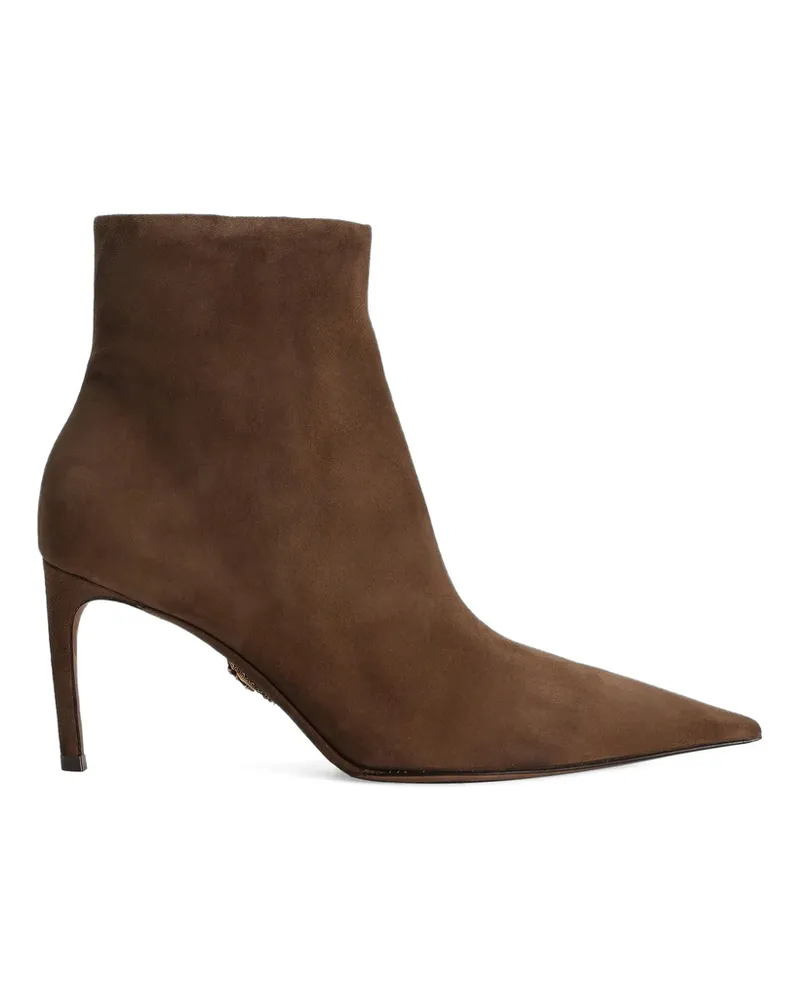 Dolce & Gabbana 75mm Devotion Pointed-toe Ankle Boots Brown