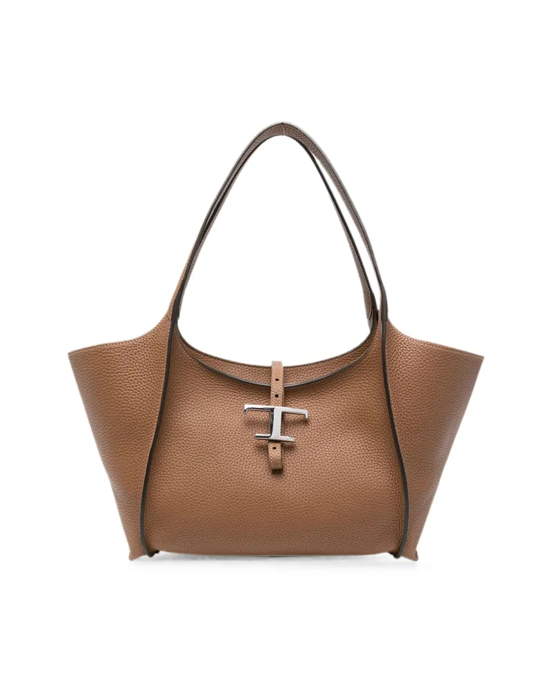TOD'S T Timeless Leather Shoulder Bag Brown