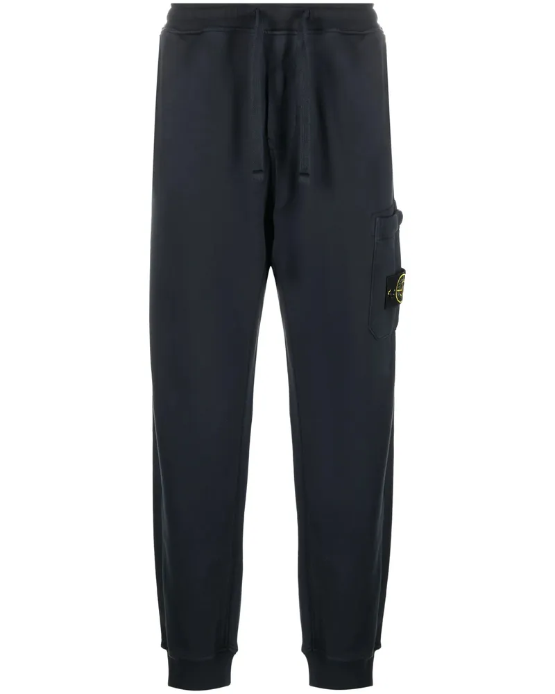 Stone Island Compass-badge Cotton Track Pants Blue