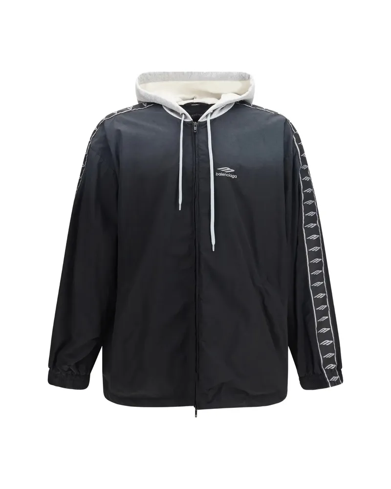 Balenciaga Logo-detail Hooded Jacket Black