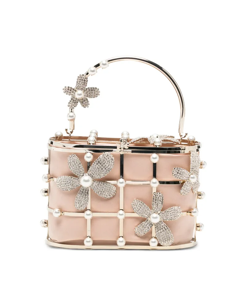 Rosantica Holli Delia Crystal-embellished Floral-motif Tote Bag Gold