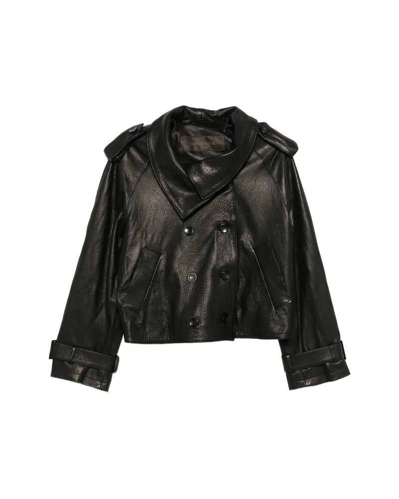 Giorgio Brato Double-breasted Leather Jacket Black