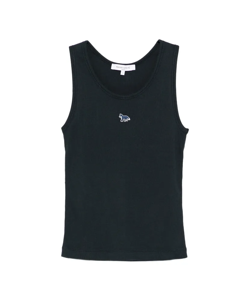 Kitsuné Ribbed Emblem Tank Top Blue