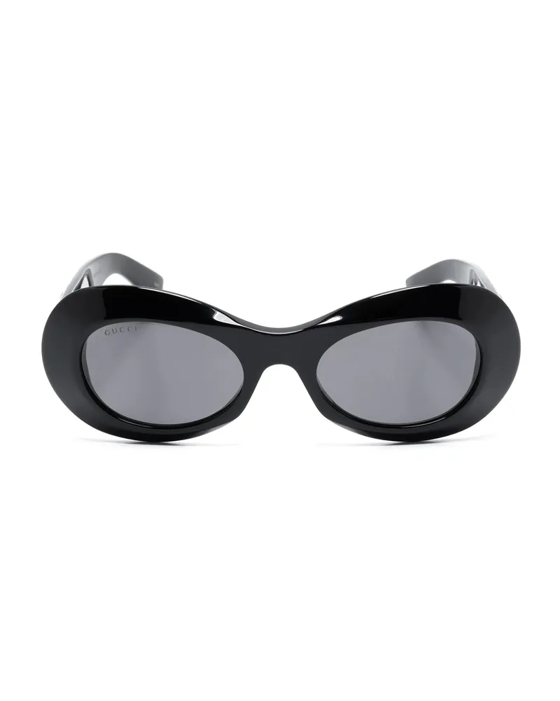 Gucci Interlocking G Oval-frame Sunglasses Black