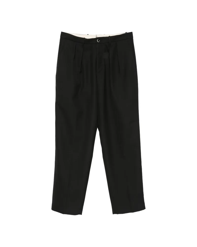 nine:inthe:morning Kai Pleated Straight-leg Trousers Black