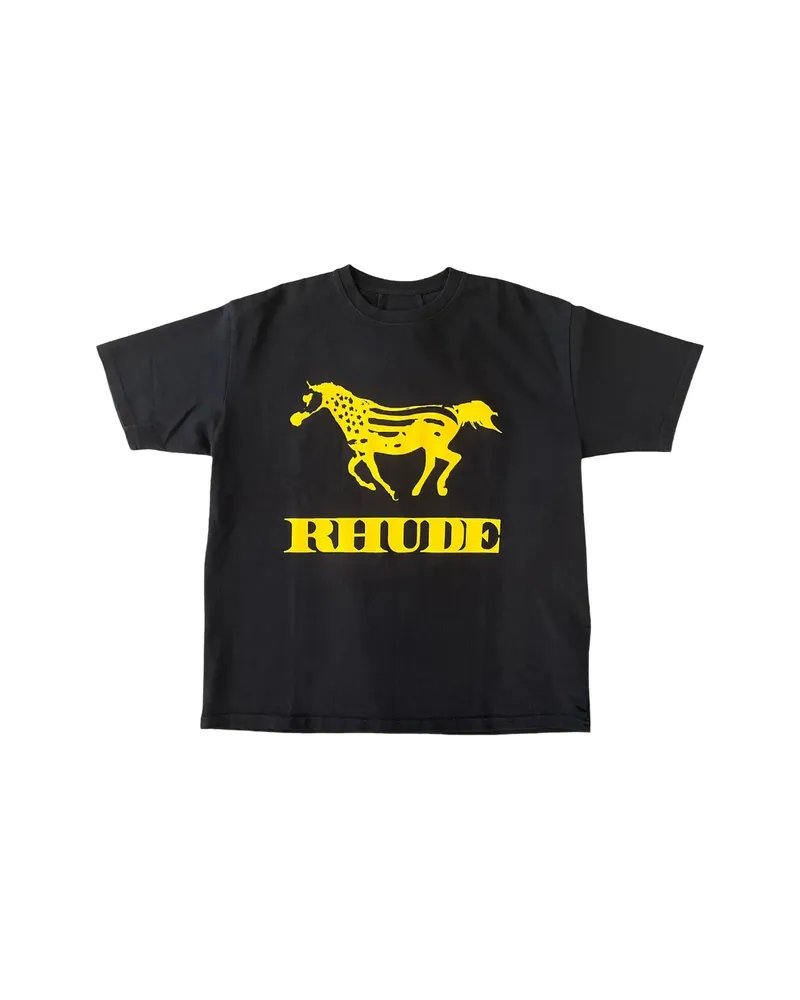 RHUDE Dinero Graphic-print T-shirt Black