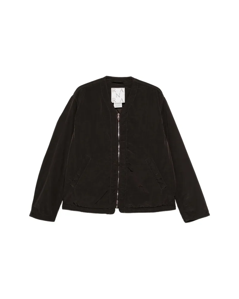 RANRA Logo-embroidered Zip-up Jacket Black