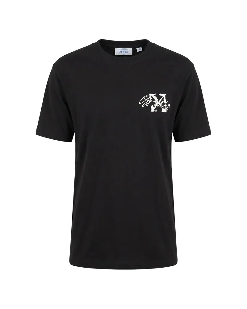 OFF-WHITE Off-white Stroke 2 Arrow Skate Logo-embroidered T-shirt Black