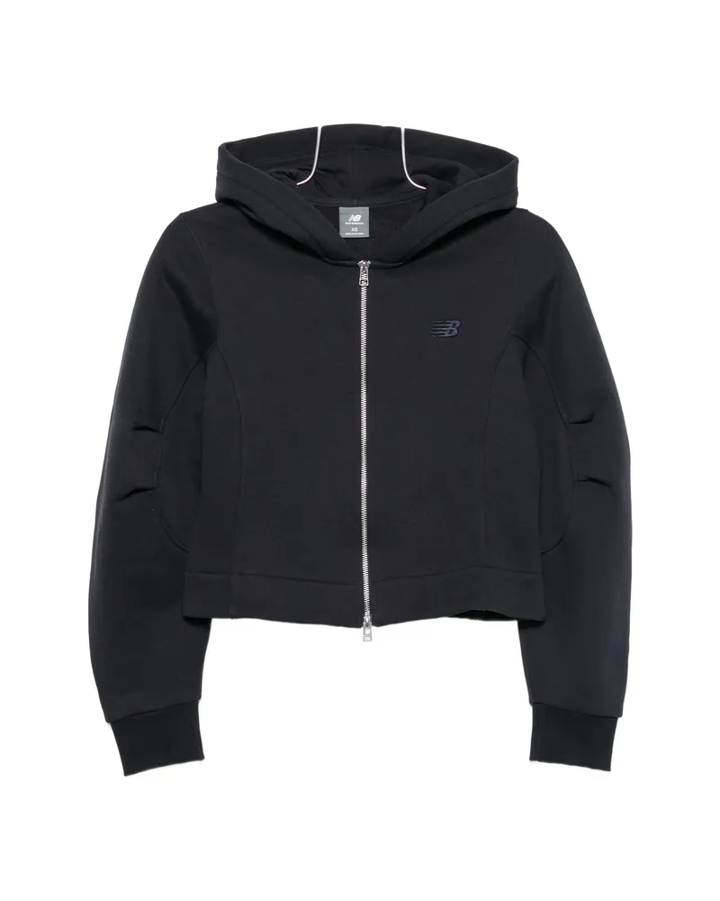 New Balance Logo-embroidered Zip-up Hoodie Blue