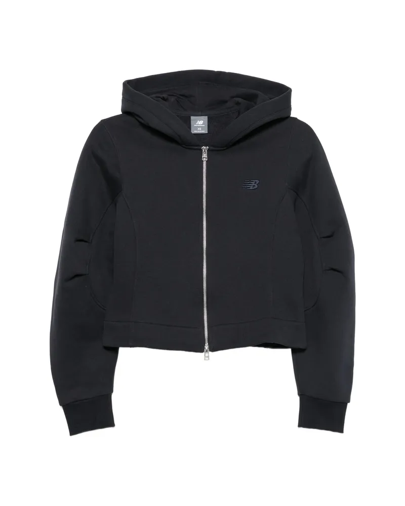 New Balance Logo-embroidered Zip-up Hoodie Blue