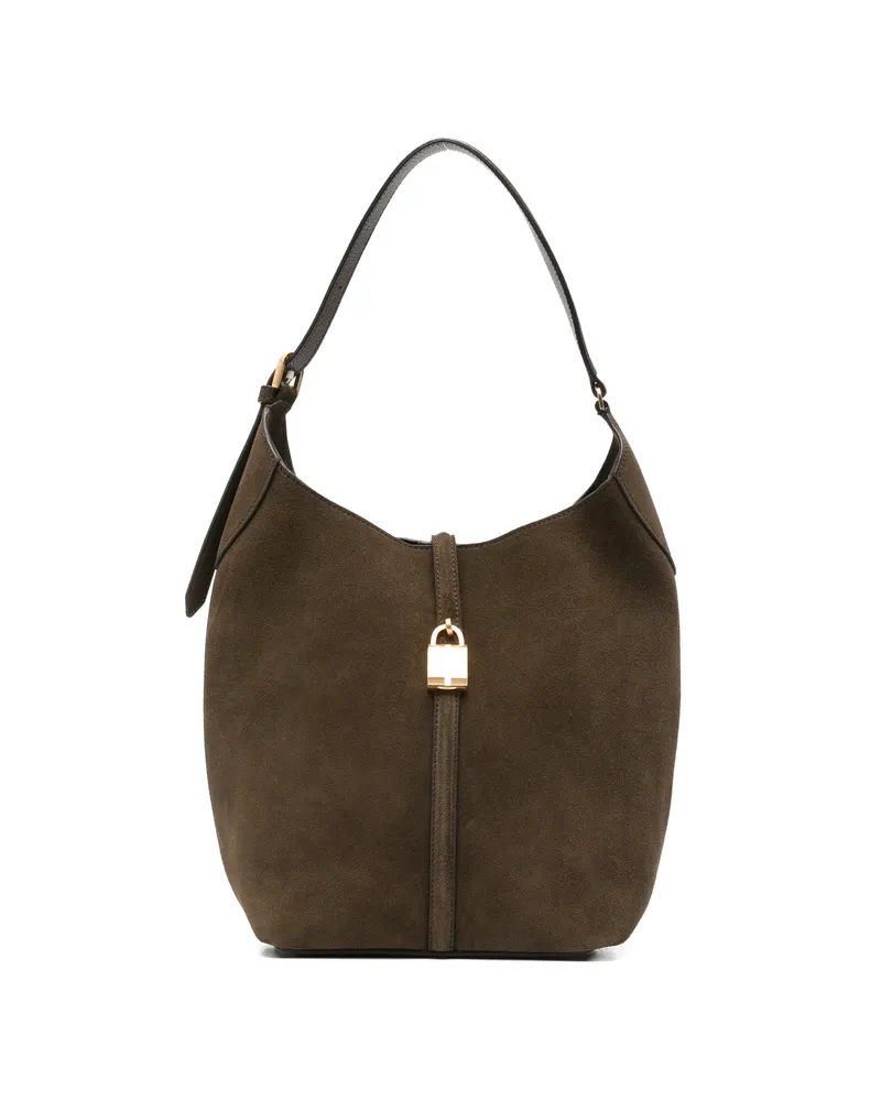 DeMELLIER DEMELLIER SIENA SUEDE BUCKET BAG Green