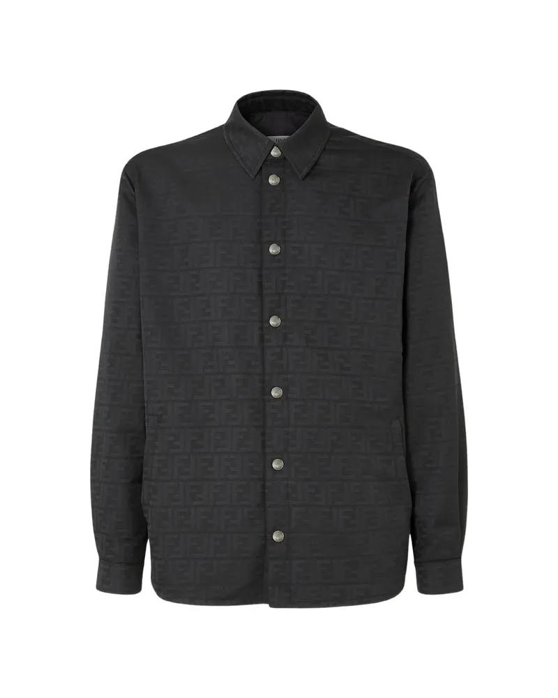 Fendi FF-jacquard Long-sleeve Shirt Black