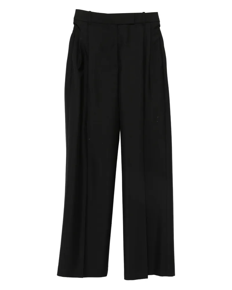 Róhe Layered-effect Pleated Trousers Black